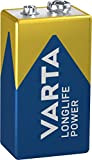VARTA Longlife Power 9V Block 6LR61 Alkaline E-Block Battery (1-pack) - Made in Germany - ideal for fire alarms, smoke ...