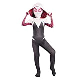 ZHANGMAN Filles Gwen Stacy Body avec Manteau Femmes Spider-Gwen Cosplay Costume Noël Party Role Play Jumpsuit Superhero Movie Fans Zentai ...