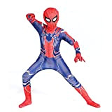 ZHANGMAN Kids Iron Spiderman Bodysuit Combinaison Superhero Cosplay Costumes Costumes Fantaisie Robe Suit Halloween Performance de Noël Oneies Lycra Spandex ...