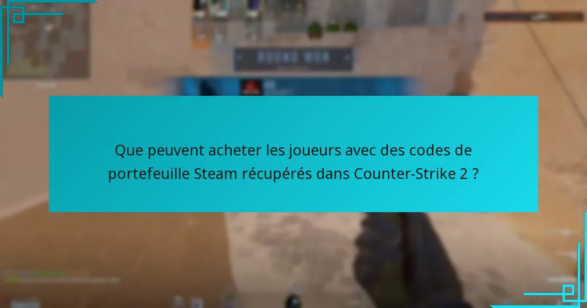 Que peuvent acheter les joueurs avec des codes de portefeuille Steam récupérés dans Counter-Strike 2 ?