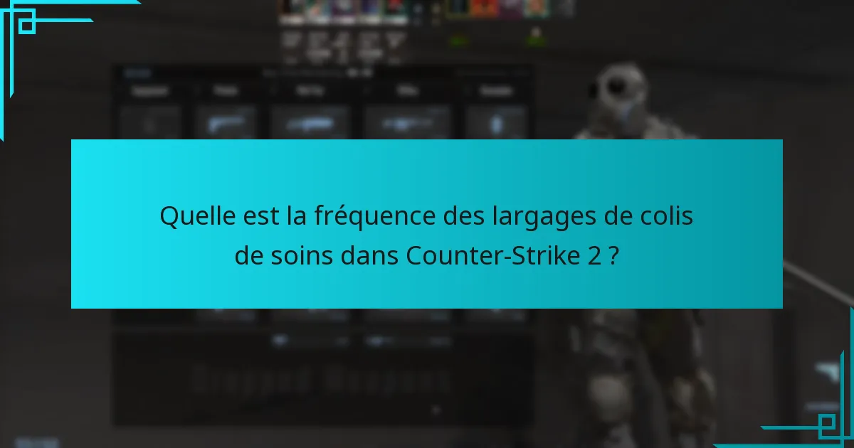 Comment la fréquence des largages de colis de soins se compare-t-elle à d’autres jeux ?
