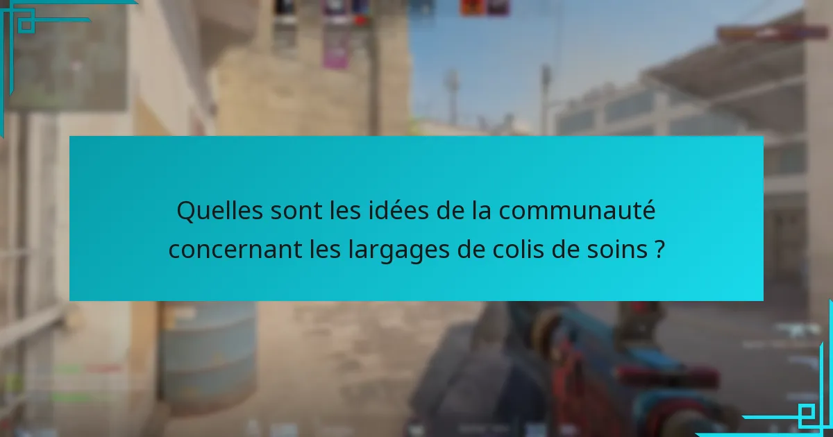 Quelles sont les idées de la communauté concernant les largages de colis de soins ?