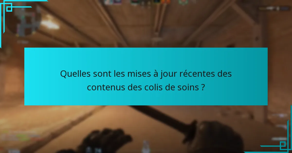 Où puis-je trouver des visuels des contenus des colis de soins ?