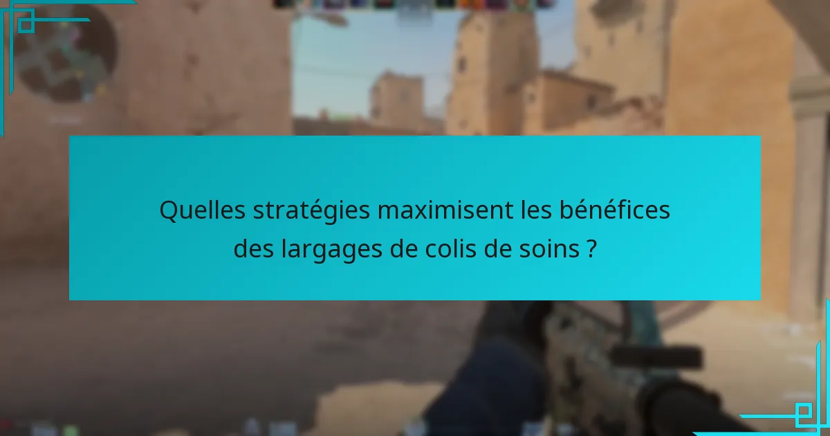 Quelles stratégies maximisent les bénéfices des largages de colis de soins ?